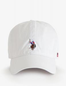 Бейсболка U.S. Polo Assn. Mens Multicolor Center Logo, белый