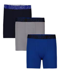 Комплект из 3 однотонных боксерских трусов Boxerjock для мальчиков 7-20 лет Under Armour, Blue Multi