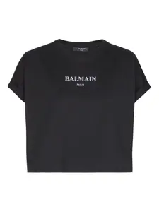 Футболка с логотипом BALMAIN, черный