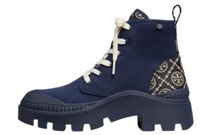 Ботильоны женские с монограммой T темно-синие Tory Burch