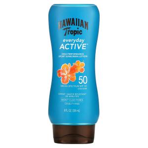 Hawaiian Tropic, Island Sport, солнцезащитное средство с широким спектром защиты, SPF 50, легкий тропический аромат, 236 мл