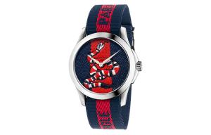 GUCCI Часы G-Timeless Collection Wrist Watch Quartz Movement Nylon Strap Blue Dial Unisex