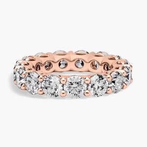 Кольцо-корзинка с низким куполом и выращенными в лаборатории бриллиантами из розового золота 14 карат (6 карат, двойной - FG / VS2-SI1) Blue Nile