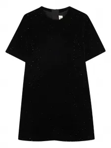 Платье с короткими рукавами и стразами Zadig & Voltaire Kids, черный