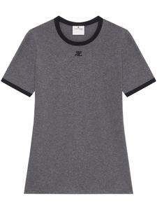 Courrèges футболка с контрастной отделкой, серый