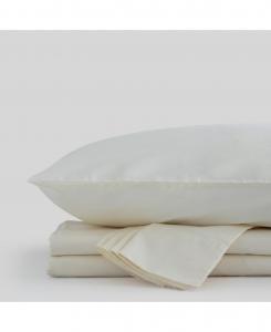 Комплект постельного белья из 4 предметов, изготовленный из сертифицированного органического хлопка перкаль с плотностью 300 нитей на дюйм Fabdreams Organic, Ivory, King