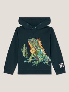 Детский хлопковый худи с игуаной Monsoon, Navy