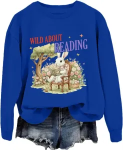 Толстовка Wild About Reading с принтом животных JIONOCY