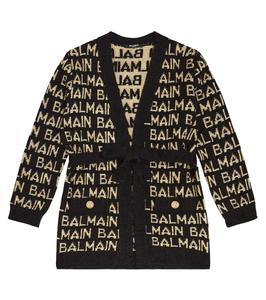 Кардиган интарсия Balmain Kids, черный