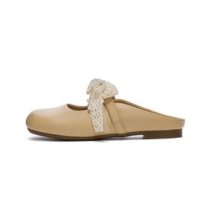 Женские сандалии с закрытым носком из ПВХ, поливинилхлорида, с вышивкой, устойчивые к запахам и истиранию, абрикосового цвета JOSINY, Apricot