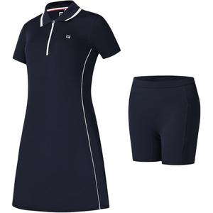 Теннисное платье с короткими рукавами SS25 для женщин FILA, синий