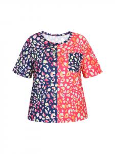 Usha Женская футболка больших размеров с леопардовым принтом