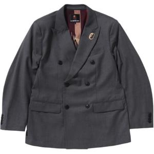A BATHING APE Двубортный блейзер Bape, Gray GYX