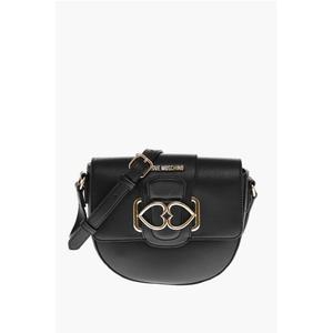 Сумка через плечо LOVE из искусственной кожи с двойным металлическим сердцем Moschino, черный