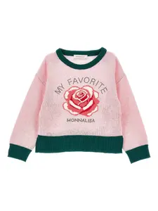 Свитер с принтом Monnalisa, розовый