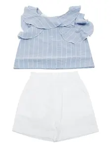 Комплект из топа и шортов с оборками Lalalu, белый