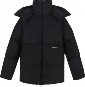 Пуховик Off-White Bounce Hooded Down Puffer 'Black/White', черный