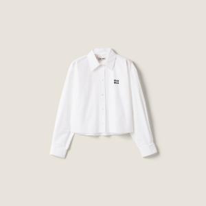 Поплиновая рубашка MIU MIU, белый