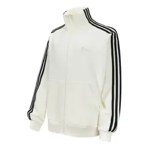 Куртка (WMNS) adidas 3-Stripes FW24 Knit Jacket 'White Black'
