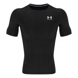 Компрессионная футболка с коротким рукавом Under Armour Heatgear, цвет «Черный-белый»