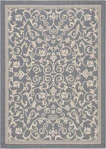 Ковер SAFAVIEH, 122 x 171 см, Washable Rug Outdoor Courtyard Collection - Grey & Natural, Non-Shedding & Easy Cleaning, идеально для патио, заднего двора, прихожей (CY2098-3606)