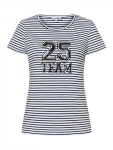 Полосатая рубашка из трикотажного джерси в полоску, черно-белая More & More