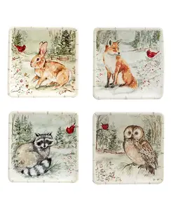 Набор из 4 тарелок для канапе Winter'S Walk Certified International, white