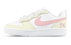 Детские скейтерские кроссовки Court Borough для младших школьников Nike, белый/розовый/желтый