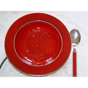 Суповая тарелка из керамики 22 см, красный
