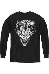 Батмен Джокер красный на черном молодежный свитшот с длинным рукавом Gildan