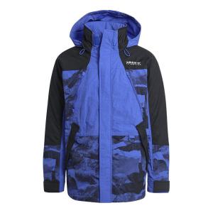 Пуховик adidas originals Colorblock Printing Sports hooded down Jacket Blue, мультиколор