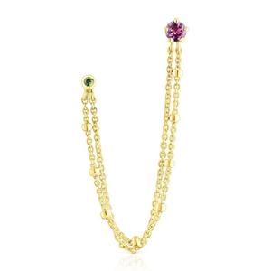 Серьга Tous Cool Joy 1/2 Double, золото/родолит