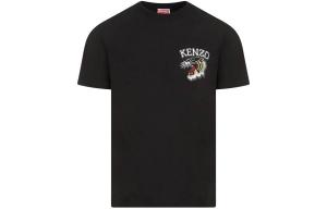 Футболка мужская Kenzo с белым принтом, черный