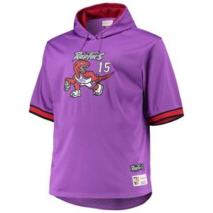 Мужская толстовка с короткими рукавами Mitchell & Ness Vince Carter фиолетового/красного цвета Toronto Raptors Big & Tall Name & Number