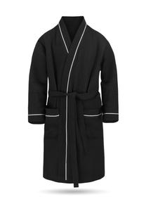 Халат мужской с вафельным пике Бали Normani, черный