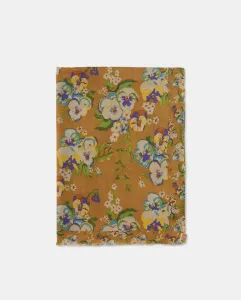 Шарф из шерсти и шелка Colores Otoño, горчичный