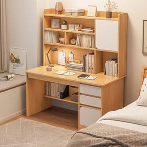 Стол 100 см с полками и шкафом Naijia Nordic Maple с дверцей