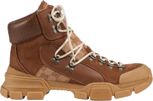 Кроссовки Gucci Flashtrek Leather High Brown, коричневый