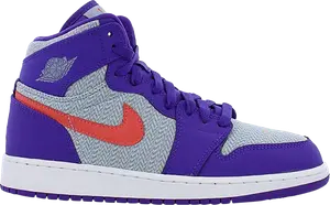 Кроссовки Air Jordan 1 Retro High GG Fierce Purple, серый
