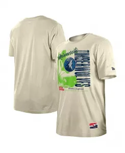 Мужская футболка Minnesota Timberwolves в винтажном стиле с эффектом поношенности, кремового цвета New Era