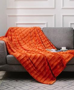 Двустороннее уютное теплое одеяло из ультрамягкого искусственного меха и микроплюша размером 60 x 70 дюймов Cheer Collection, красный