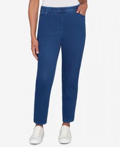 Джинсы Petite Sunset Canyon Denim Knit средней длины с разрезом по низу Alfred Dunner, Medium IndigoP