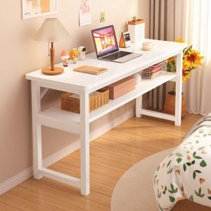 Стол 100 см Naijia, рабочий стол, компьютерный стол для спальни, простой студенческий стол, компактный письменный стол для небольших квартир, теплый белый с двухслойной белой рамой