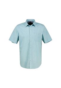 Повседневная рубашка стандартный крой короткие рукава воротник-стойка Lerros, синий