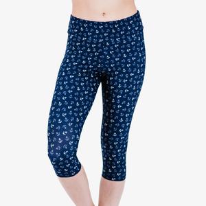 Женские леггинсы-капри с высокой талией для плавания Calypsa, цвет navy anchors