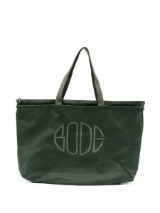 Сумка-тоут на молнии из вощеного хлопка Bode, зеленый