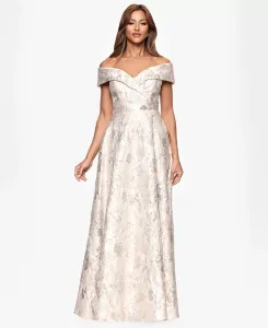 Женское платье макси с коротким рукавом XSCAPE, коричневый/бежевый