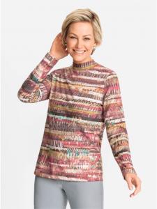 Рубашка с воротником-стойкой, песочно-темно-красным принтом WITT WEIDEN