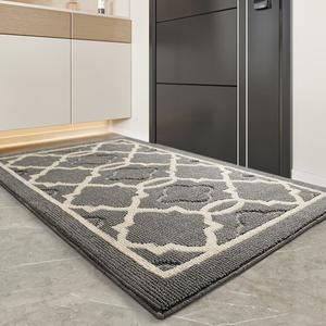 Dajiang Ковер 60х90 см для прихожей, устойчивый к загрязнениям, Yu Li Ya, темно-серый