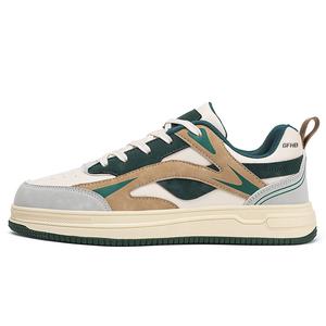 Износостойкие дышащие низкие детские кроссовки для скейтбординга для подростков Kung Fu partners, бежевый/зеленый